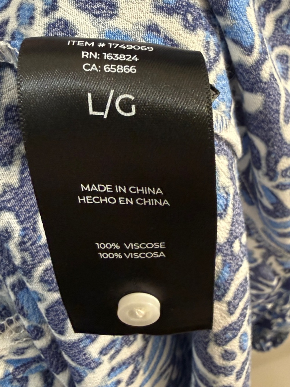 NWT Well Worn Blue Floral Viscose Shirt Dress L - Picture 3 of 12